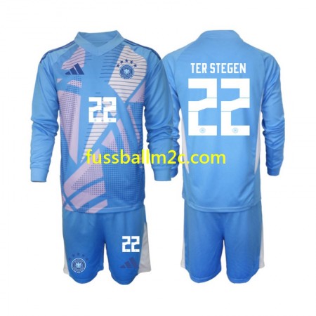 Fußballtrikots Deutschland Ter Stegen 22 Torwart Kinder Vierte Trikotsatz 2024-2025 Langarm Fußballtrikots Deutschland Ter Stegen 22 Torwart Kinder Vierte Trikotsatz 2024-2025 Langarm
